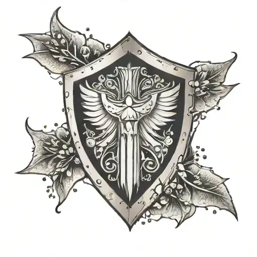 gladiator shield tattoo design idea