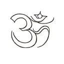henna with om symbol tattoo design idea