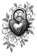 heart shaped lock tattoo design idea