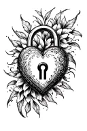 heart shaped lock tattoo design idea