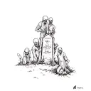 a group of zombies in a graveyard tattoo design idea