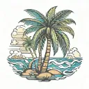 coconut tree tattoo design idea