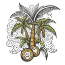 coconut tree tattoo design idea