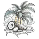 coconut tree tattoo design idea