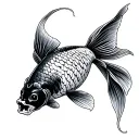 Skeleton Koi Fish tattoo design idea