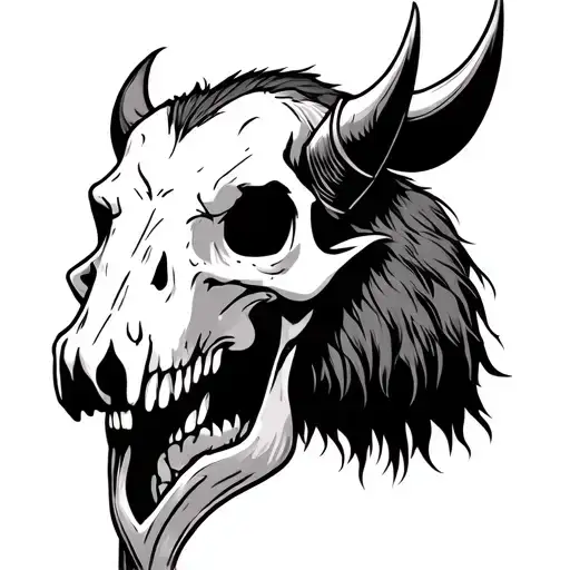 viking with boar skull tattoo design idea