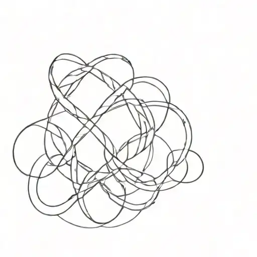 family of 5, dad mom sister and two brothers, root, infinite knot tattoo design idea