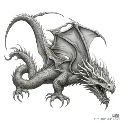 Earth Dragon tattoo design idea