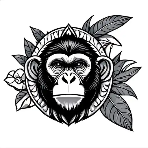 Libra monkey polynesian tattoo tattoo design idea