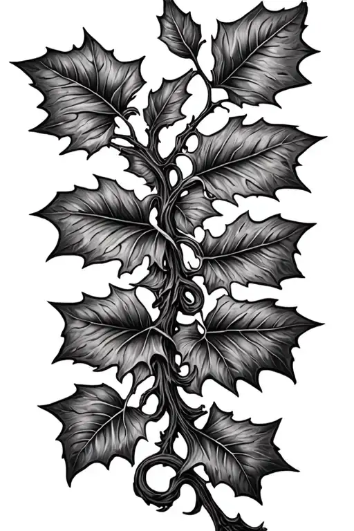 detailed single poinson ivy vine spine tattoo design tattoo design idea