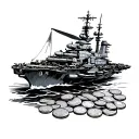  Shoulder Aircraft carrier with quarters and pennies included  tattoo design idea