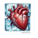 a traditional heart as a block of ice cube tattoo design idea