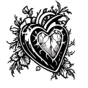 a traditional heart as a block of ice cube tattoo design idea