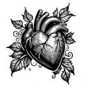 a traditional heart as a block of ice cube tattoo design idea