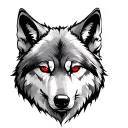 wolf with red eyes  tattoo design idea