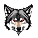 wolf with red eyes  tattoo design idea
