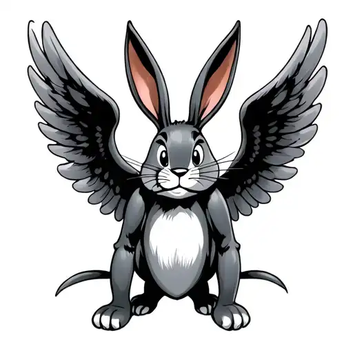 bugs bunny with angel wings tattoo design idea