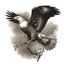 flying eagle and dove flying tattoo design idea