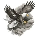 flying eagle and dove flying tattoo design idea