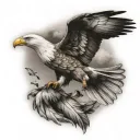 flying eagle and dove flying tattoo design idea