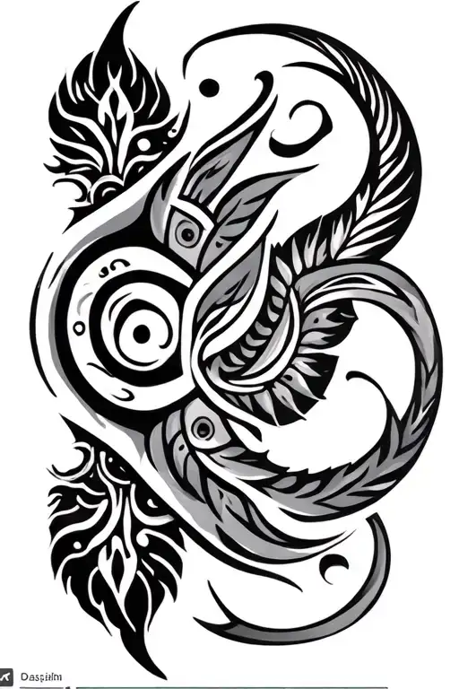 Fusion of India and New Zealand outlined in Sanskrit  tattoo design idea