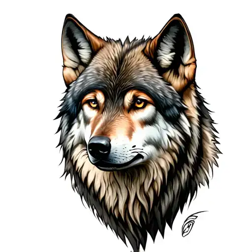 wolf head tattoo design idea