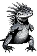 Mapuche lizard going tattoo design idea
