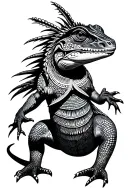 Mapuche lizard going tattoo design idea