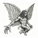 Incubus wings spread front tattoo design idea