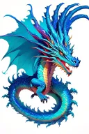 cosmic dragon flying tattoo design idea