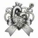 Axel Johnson 6/20/16 heart beat line sliver cmv ribbon cochlear implant tattoo design idea