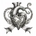 Axel Johnson 6/20/16 heart beat line sliver cmv ribbon cochlear implant tattoo design idea