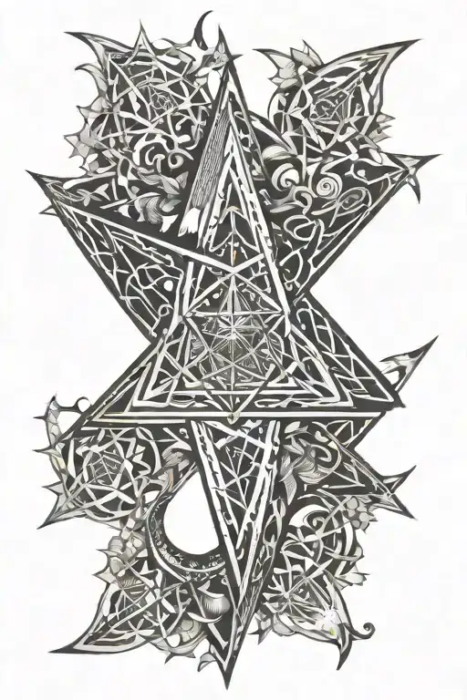 wiccan pentgram tattoo design idea
