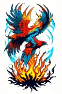 phoenix rising from the ashes tattoo design idea