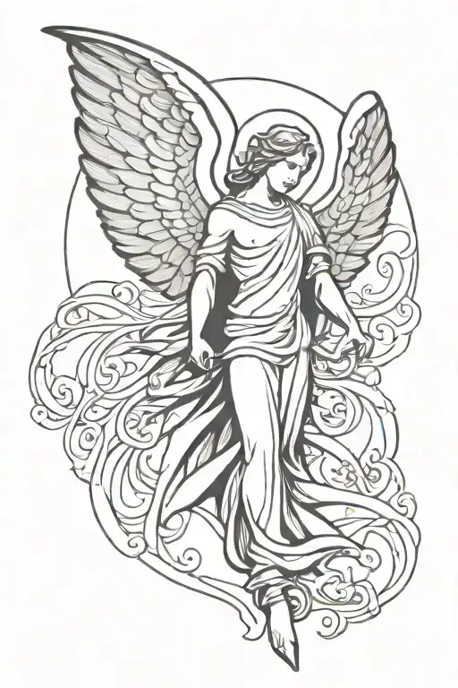 guardian angel Michael tattoo design idea