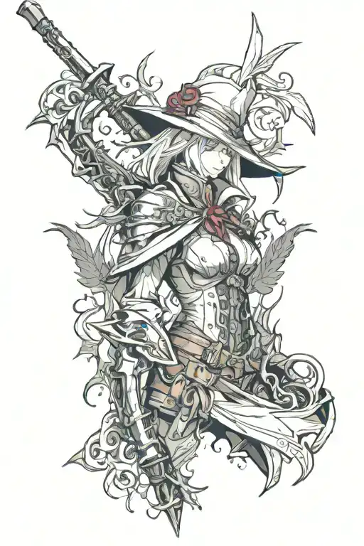 bloodborn lady maria tattoo design idea