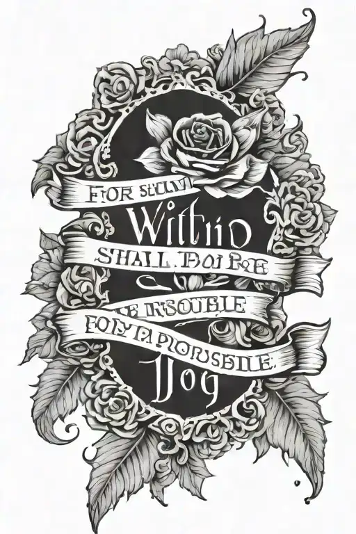 For With God Shall Nothing Be Impossible tattoo design idea