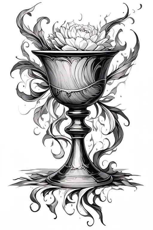 overflowing chalice tattoo design idea