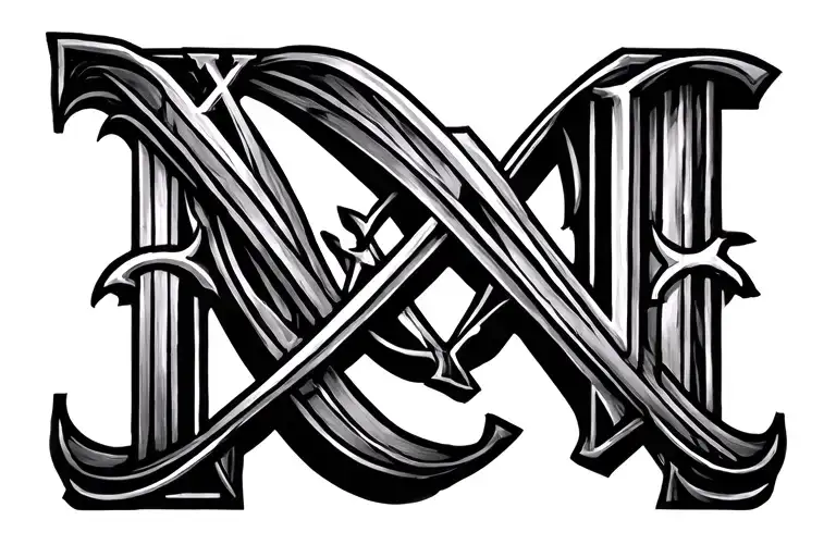 MMXIX roman numerals with looping gracefully Inside the loops tattoo design idea