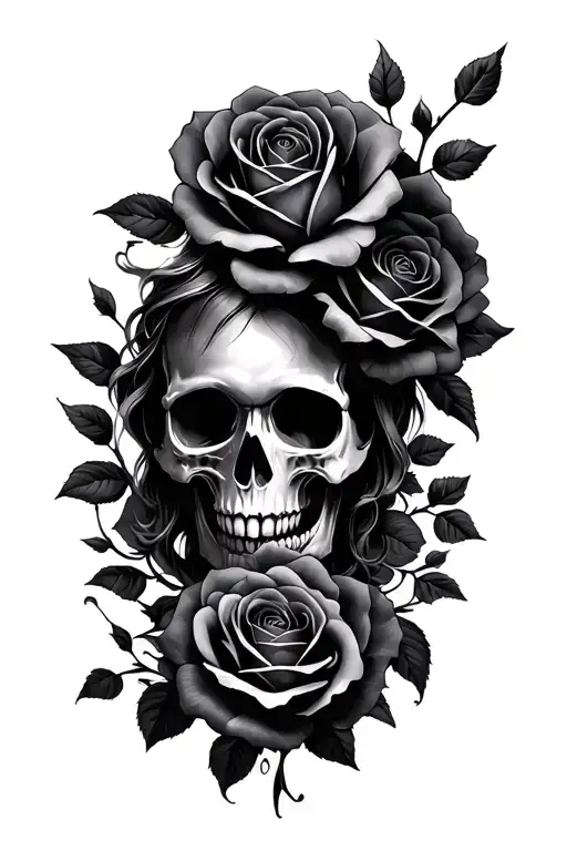 skulls and roses alina tattoo design idea