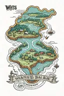 watts bar lake map tattoo design idea