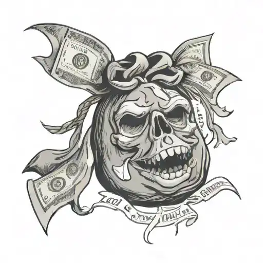 Fuck Bitches Get Money with money bag tattoo design idea