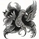 Feminine Phoenix tattoo design idea