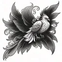 Feminine Phoenix tattoo design idea