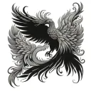 Feminine Phoenix tattoo design idea