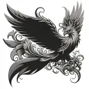 Feminine Phoenix tattoo design idea