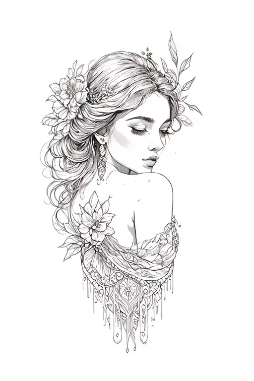 timeless beauty tattoo design idea