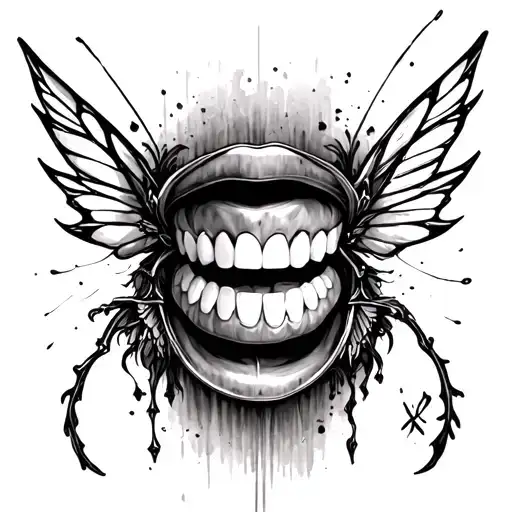 A "tooth fairy killer" tattoo in a realistic style to complete your legs completely ** tattoo design idea