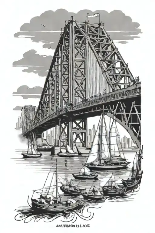 Australia Harbour bridge yacht race tattoo design idea