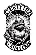 certified cajun with frog tattoo design idea